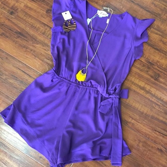 Other - Purple ruffle Romper. Size small.